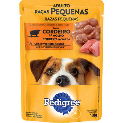 Ração Úmida Pedigree Sachê Cordeiro ao Molho para Cães Adultos de Raças Pequenas Ração Úmida Pedigree Sachê Cordeiro ao Molho para Cães Adultos de Raças Pequenas