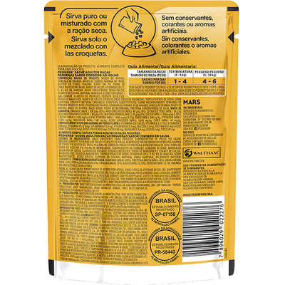 Ração Úmida Pedigree Sachê Cordeiro ao Molho para Cães Adultos de Raças Pequenas Ração Úmida Pedigree Sachê Cordeiro ao Molho para Cães Adultos de Raças Pequenas