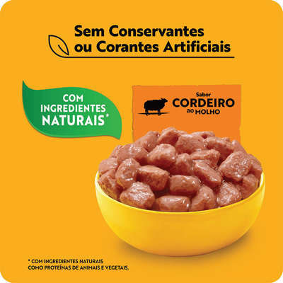 Ração Úmida Pedigree Sachê Cordeiro ao Molho para Cães Adultos de Raças Pequenas Ração Úmida Pedigree Sachê Cordeiro ao Molho para Cães Adultos de Raças Pequenas