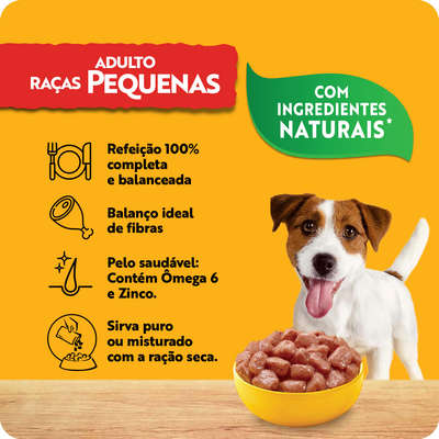 Ração Úmida Pedigree Sachê Cordeiro ao Molho para Cães Adultos de Raças Pequenas Ração Úmida Pedigree Sachê Cordeiro ao Molho para Cães Adultos de Raças Pequenas