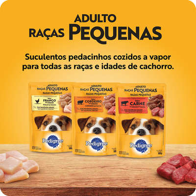 Ração Úmida Pedigree Sachê Cordeiro ao Molho para Cães Adultos de Raças Pequenas Ração Úmida Pedigree Sachê Cordeiro ao Molho para Cães Adultos de Raças Pequenas